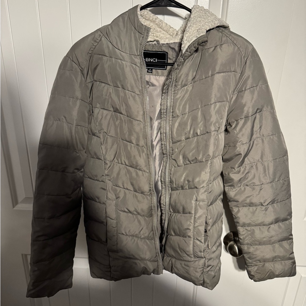 Bench Gray Quilted Puffer Jacket with Hood